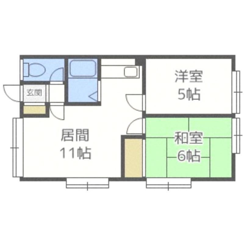 ハイツ香(2LDK/1階)の間取り写真