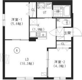 レクスベイル澄川(2LDK/2階)の間取り写真