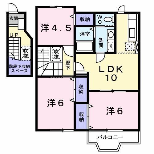 エルブスガーデン(3LDK/2階)の間取り写真