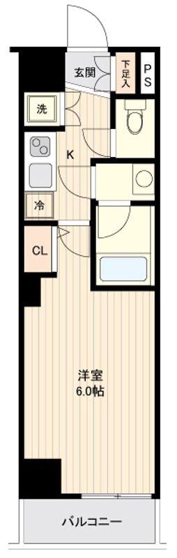 PREMIUM CUBE G 上野(1K/6階)の間取り写真