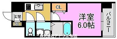 インザライフ大阪イースト RESIDENCE(1K/15階)の間取り写真