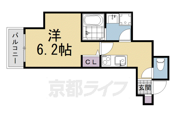 カームホームズ桜木(1K/2階)の間取り写真