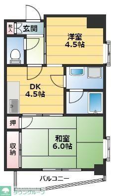 豊玉屋ビル(2DK/5階)の間取り写真