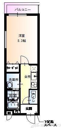 フジパレス瑞光V番館(1K/1階)の間取り写真