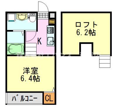 アンビエンテ千葉ウエスト館(ワンルーム/2階)の間取り写真