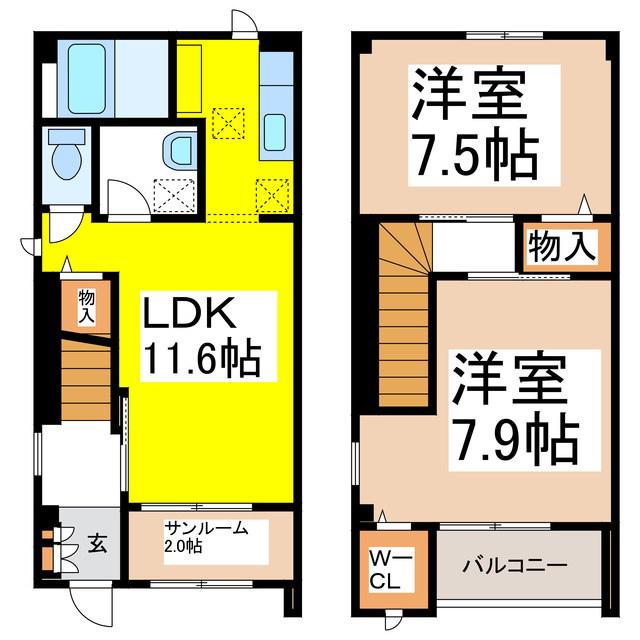 K・ビレッジII(2LDK/1階)の間取り写真