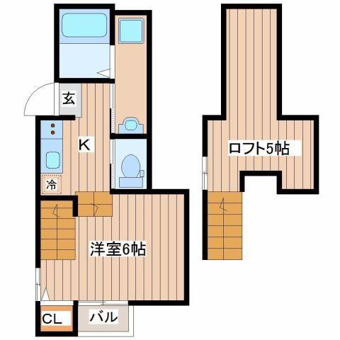 ノーブルコート(1K/1階)の間取り写真