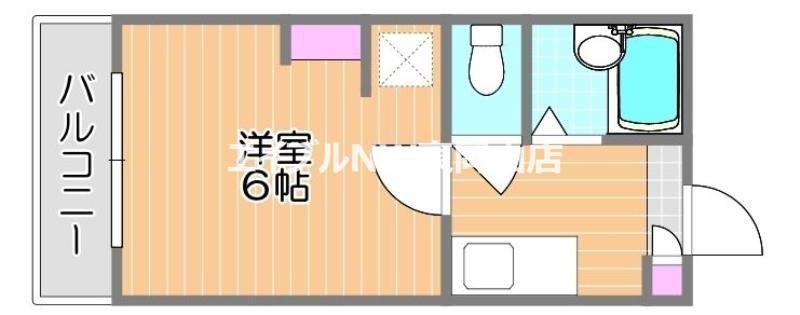 プレアール南方I(1K/2階)の間取り写真