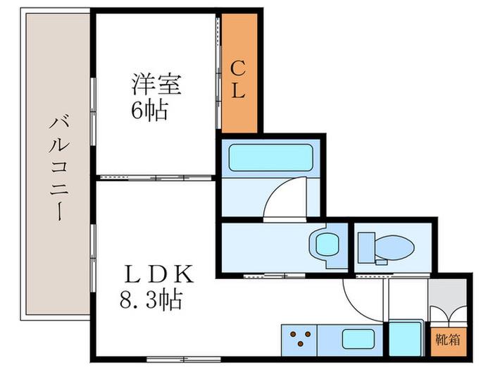 ＪＲ山陰本線 二条駅 徒歩18分 5階建 築10年(1LDK/3階)の間取り写真