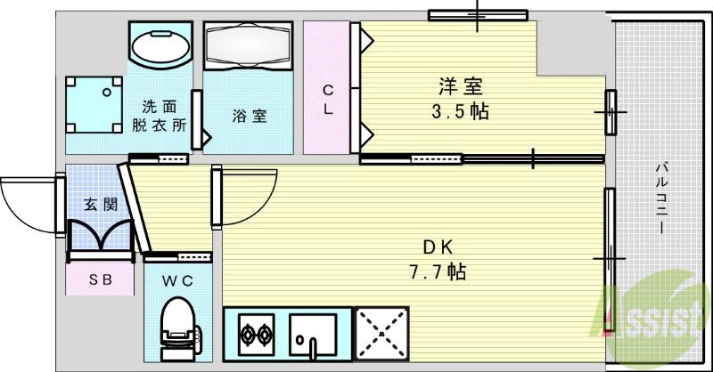 ソルエストラーダ(1DK/5階)の間取り写真