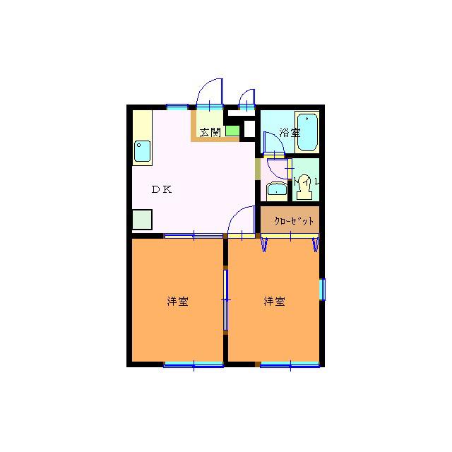 フロム5TH(2DK/1階)の間取り写真