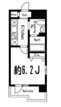 ドゥーエ西大島II(1K/11階)の間取り写真