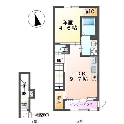 N・F-BASE(1LDK/2階)の間取り写真