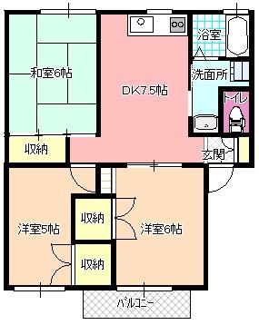 フロムパートIII(3DK/1階)の間取り写真