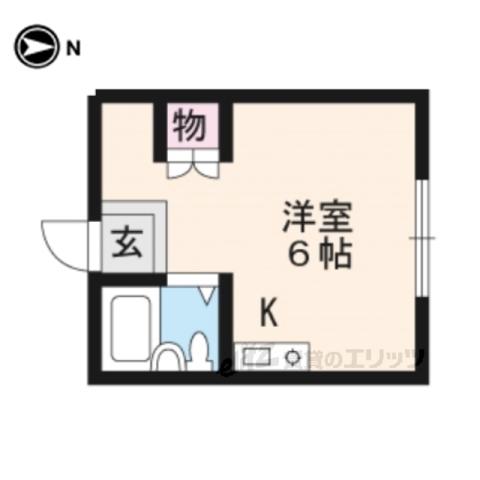 フローラル上花山(ワンルーム/1階)の間取り写真
