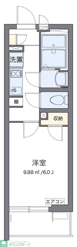 クレイノタウニー 高円寺(1K/2階)の間取り写真