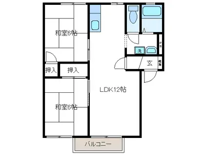 アクティブヒロキ(2LDK/1階)の間取り写真