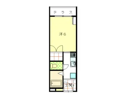 ラフィーネ(1K/1階)の間取り写真