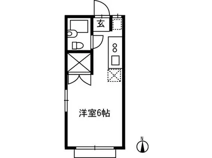 エステートピア下小出(ワンルーム/2階)の間取り写真