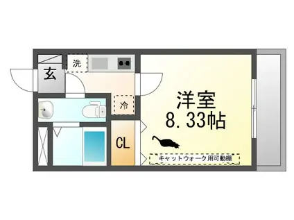 MOFREあまがさき 壱番館(1K/2階)の間取り写真