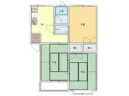 福寿第二コーポ(3DK/1階)の間取り写真