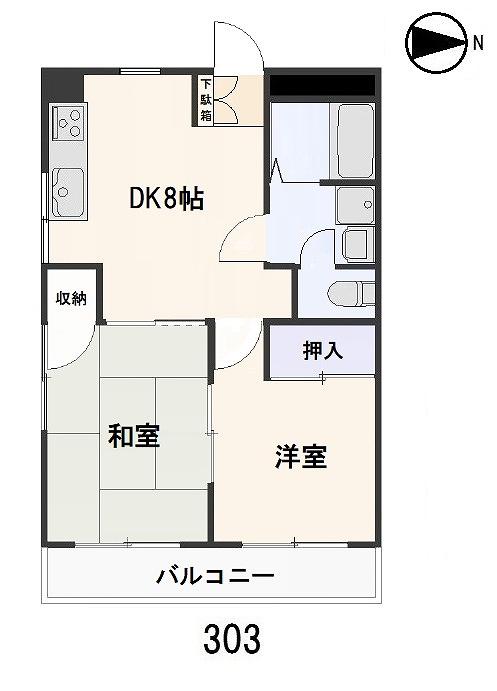 エステート・イマイ(2DK/3階)の間取り写真