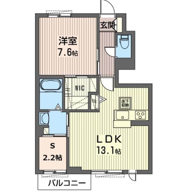 クレスティークIII(1LDK/1階)の間取り写真