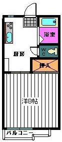 トライアングルワン(1DK/1階)の間取り写真