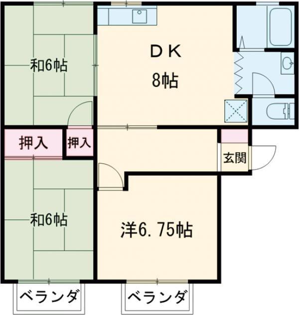 グレースヒル(3DK/2階)の間取り写真