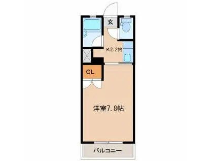 ソレイユ(1K/1階)の間取り写真