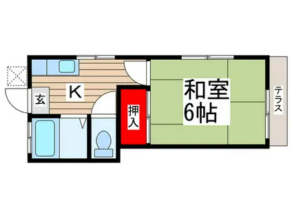 桜台ハイツ(1K/1階)の間取り写真