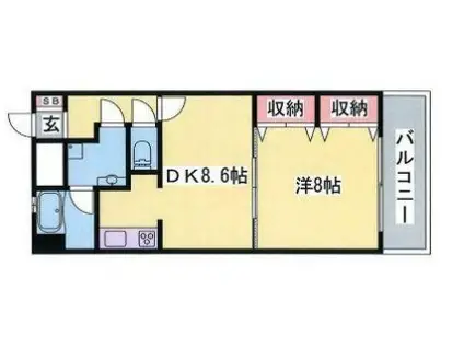 ハイツASAHI(1DK/2階)の間取り写真