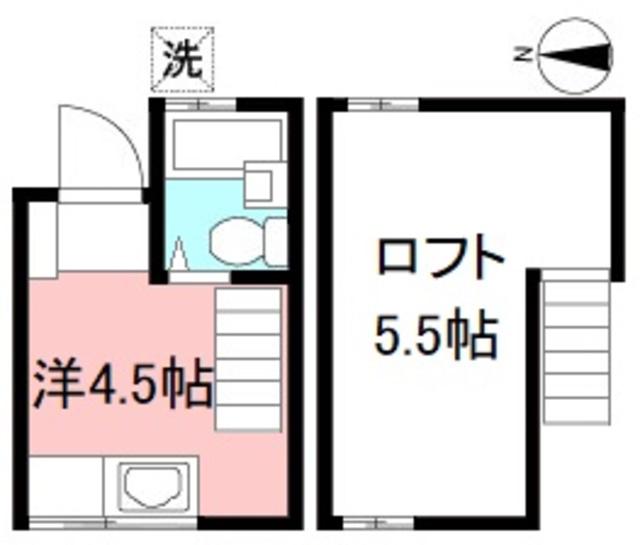 日の出ハイツ(ワンルーム/2階)の間取り写真