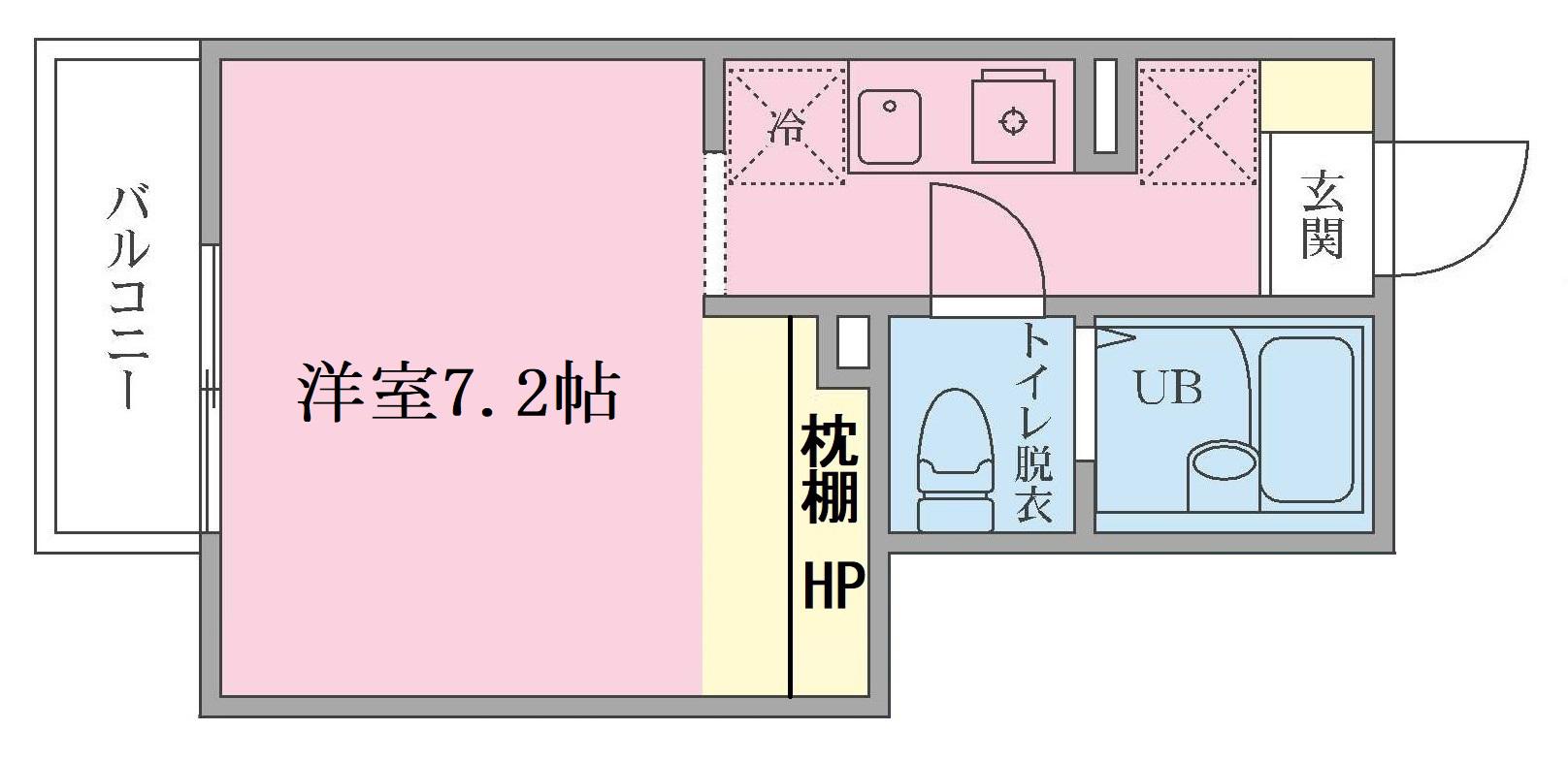 グリーズレジデンス(1K/1階)の間取り写真