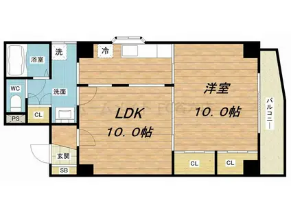 メゾン清和(1LDK/6階)の間取り写真
