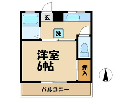 三喜マンション(1K/3階)の間取り写真