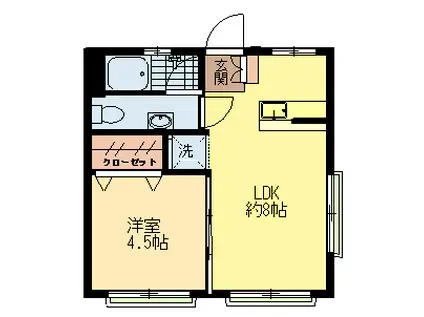 国吉マンション(1LDK/3階)の間取り写真