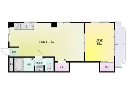 畑中マンション(1LDK/3階)の間取り写真