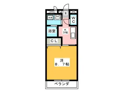GRACE大井 I(1K/1階)の間取り写真