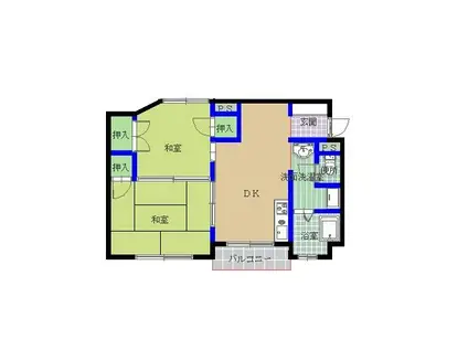 トングウマンション(2LDK/2階)の間取り写真