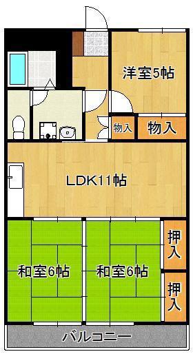 グレイスコート篠崎(3LDK/4階)の間取り写真