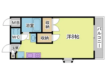プレアール西神戸(ワンルーム/1階)の間取り写真