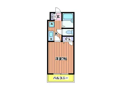 ファンテンいづみ(1K/1階)の間取り写真