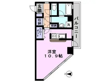 ラインサイドミヤザワ(ワンルーム/4階)の間取り写真