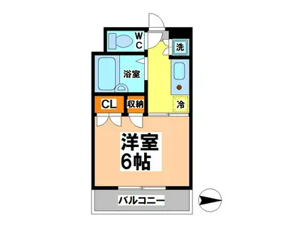 JLBグランエクリュ武蔵小金井(1K/3階)の間取り写真