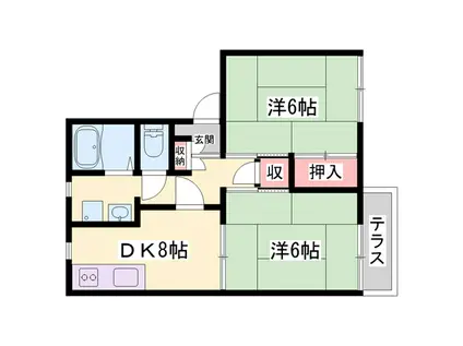 メゾンドたかじゅんNO.2(2DK/2階)の間取り写真