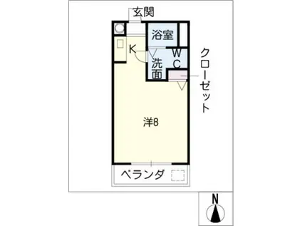 朝岡シティマンション(ワンルーム/1階)の間取り写真