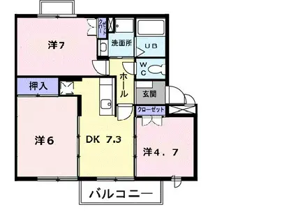 ひよこハイツII(3DK/2階)の間取り写真