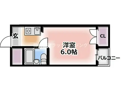 プレイズドールアサヒ(ワンルーム/2階)の間取り写真