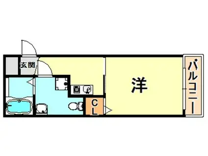 シティライフ稗原(1K/4階)の間取り写真